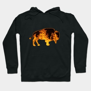 Fire Bull, Firey Musk Ox Texture Hoodie